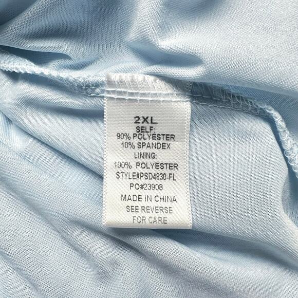 Baltic Born | Women | Lexington Blue Floral Crepe Babydoll Short Dress | 2XL - Picture 9 of 14